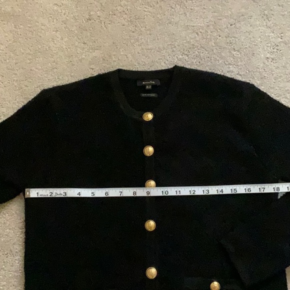 Massimo Dutti Black Boucle Knit Cardigan Jacket With Pockets  XS - Picture 7 of 9